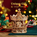 3D Wooden Puzzle Carousel Music Box
