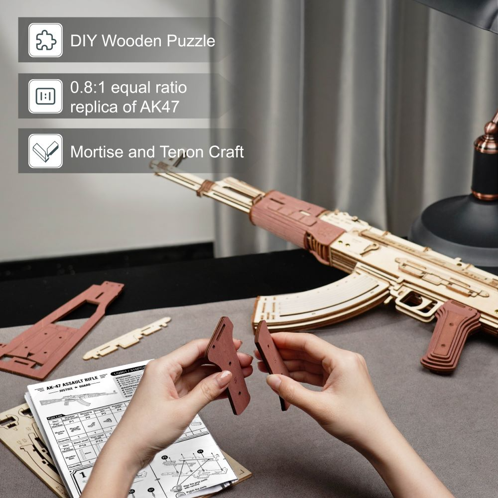 AK-47 Wooden Puzzle Gun 3D