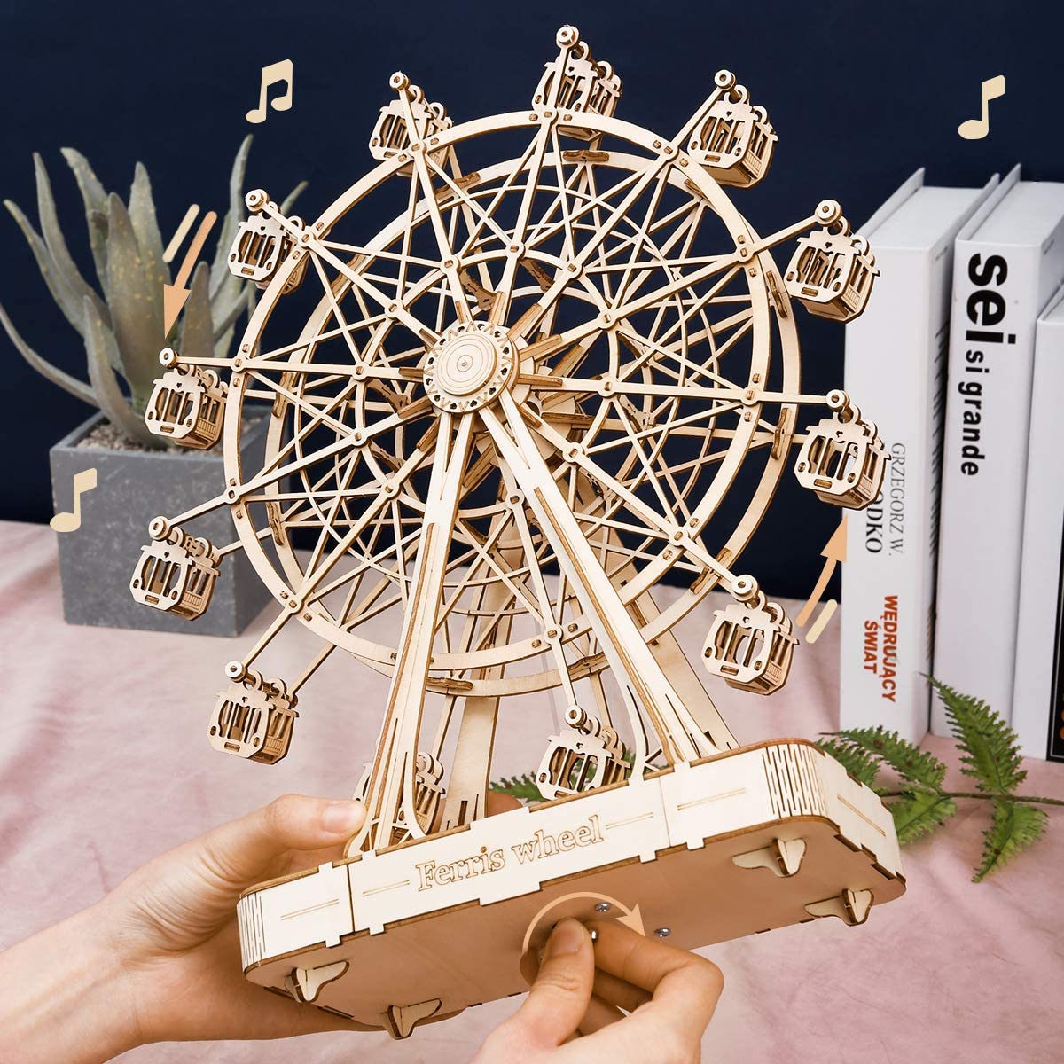 3D Wooden Rotatable Ferris Wheel Model
