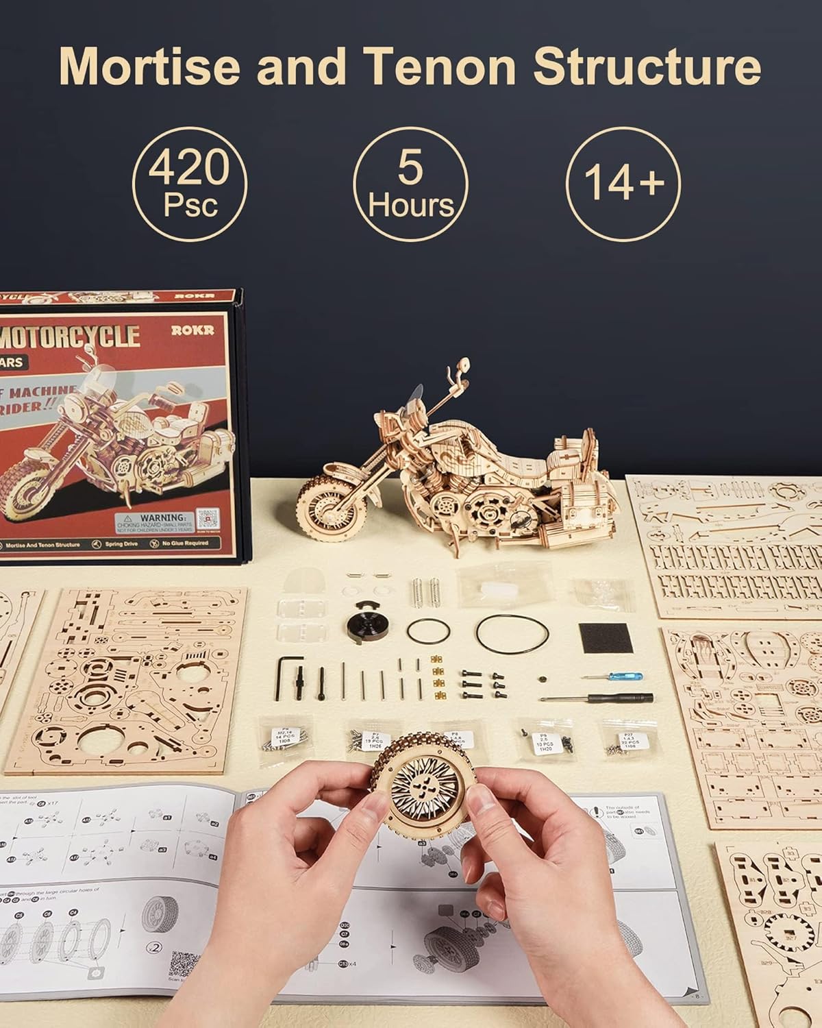 3D Wooden Motorcycle Kit