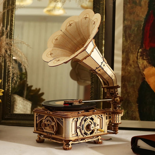 3D Hand Crank Gramophone Puzzle