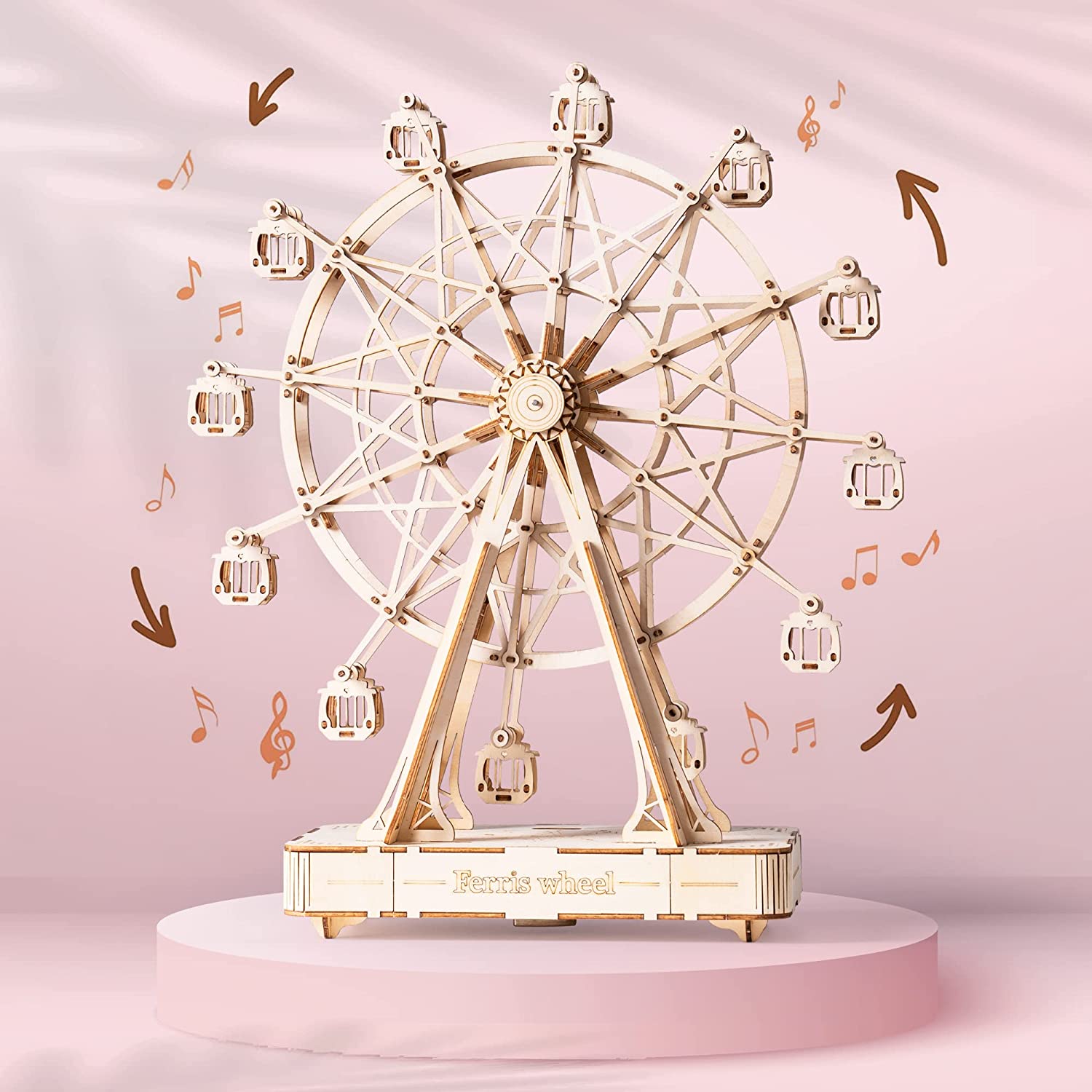 3D Wooden Rotatable Ferris Wheel Model