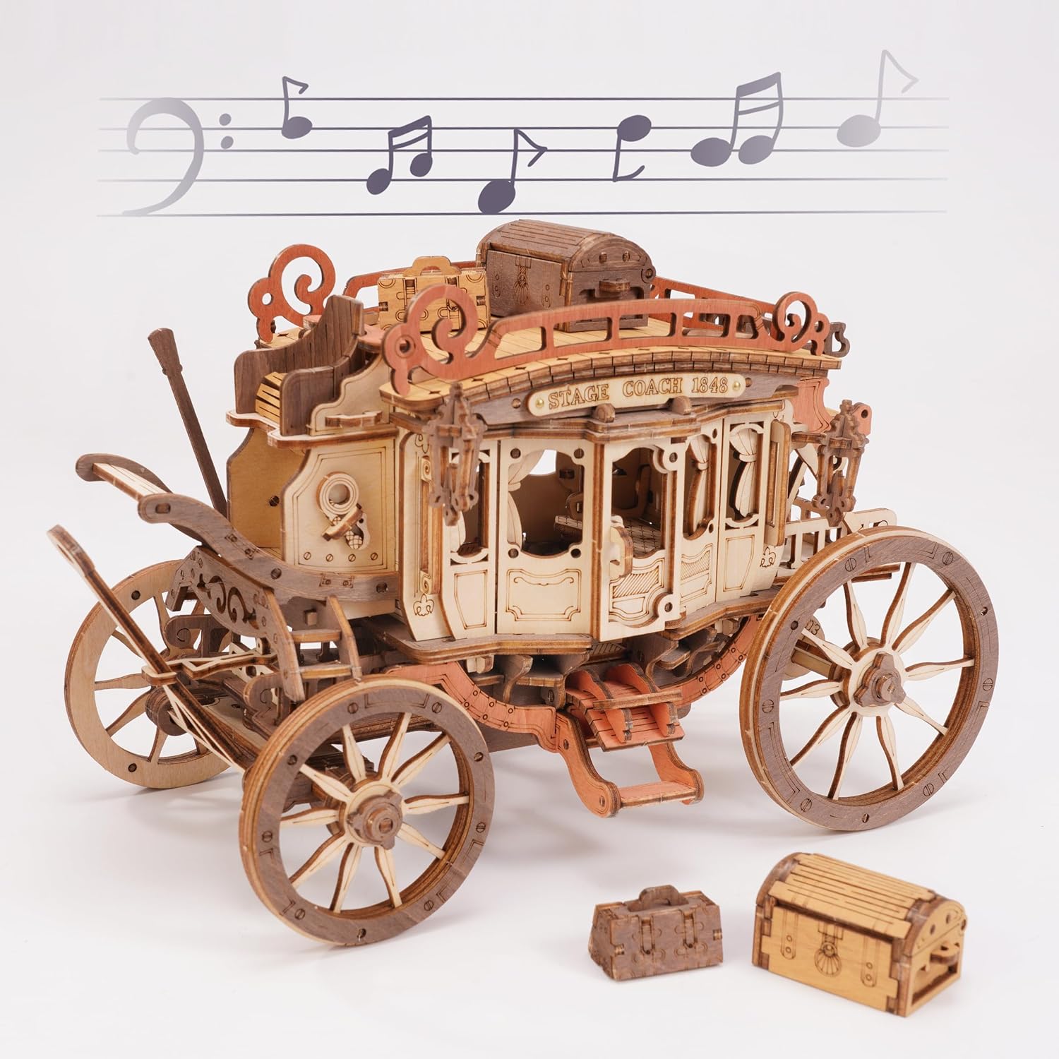 Stagecoach 3D Wooden Music Box Puzzle