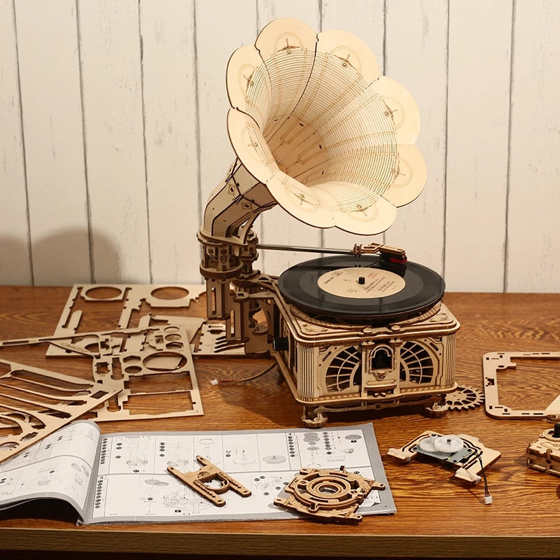 3D Hand Crank Gramophone Puzzle