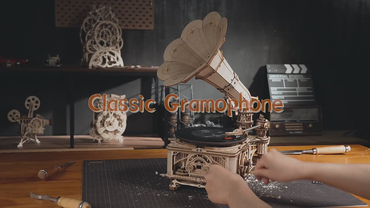 3D Hand Crank Gramophone Puzzle
